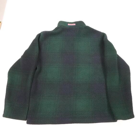 Vineyard Vines Pullover Mens Medium Blackwatch Plaid Sherpa Fleece Half Zip - Picture 2 of 16